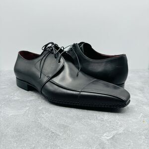 New Mario Valentino Unused Black Derby Oxford Leather Italian Dress Shoes size 1